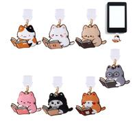 Tinoaly 7pcs Cat Dust Plug Charms for Kindle, Cute USB Type C Port Covers Dust Cap Protector & Decorating Accessories Charm for E-Readers Women Students Cat Lover Gifts