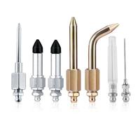 Tinoaly 7pcs Grease Gun Accessory Kit, Include 2 Grease Nozzles, 2 Rubber Joint Nipple, Bent & Straight Tip Needle, Needle Dispenser Coupler Fittings, for Small Narrow Space Deep Hole Attachments Part