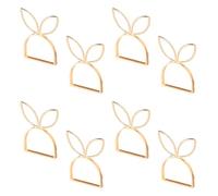 Tinoaly 8pcs Easter Bunny Napkin Rings, Gold Rabbit Cloth Napkin Holder Metal Serviette Rings Dinner Table Decors for Spring Easter Party Wedding Decoration