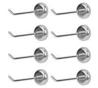 Tinoaly 8pcs Magnetic Hooks, Strong Magnet Hangers Hold Up to 3.3 lb Heavy Duty Wall Hooks for Hanging in Kitchen Fridge Garage Locker Cruise Ship Essentials (Silver)
