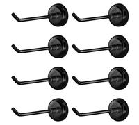 Tinoaly 8pcs Magnetic Hooks, Strong Magnet Hangers Hold Up to 3.3 lb Heavy Duty Wall Hooks for Hanging in Kitchen Fridge Garage Locker Cruise Ship Essentials (Black)