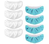 Tinoaly 8pcs Steam Mop Pads for Handheld Steam Cleaner, Microfiber Cloths Cover Replacement Accessories for Bissell Steam Shot Dupray PurSteam Comforday Attachments, Washable Reusable (2 Colors)