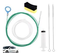 Tinoaly Car Sunroof Drain Cleaning Tool, Extra Long Flexible Wire Cleaner Unclogger with Straight Brush Syringe Leather Hose & Sponge for Auto Sun Roof Cover Windshield AC Line Pipe Detailing