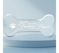 Tinoaly Crystal Pet Memorial Ornament, 4.9x2.4in Pet Memorial Ornament Gifts Loss of Dog Cat Sympathy Gift Acrylic Puppy Keepsake Kitten Keepsake for Dog Cat Sympathy Gift (Bone)