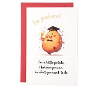 Tinoaly Funny Graduation Greeting Card with Envelope, Potato I Believe You Can Do What You Want To Do Happy Grad Gifts for Congratulations High School College Graduates