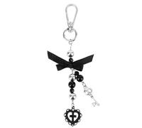 Tinoaly Gothic Horror Skull Keychain for Halloween, Retro Spooky Black Cross Bow Pumpkin Head Ghost Pendant Key Chain Goth Grunge Charm for Men Women Halloween DIY Gothic Jewelry Party Gift