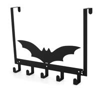 Tinoaly Gothic Over The Door Hooks Wall Mounted Towel Rack, Black Metal Bat Towel Hats Bags Key Clothes Holder Halloween Wall Mount Hanger Holder Bat Bathroom Decoration for Home