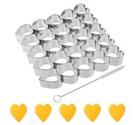 Tinoaly Heart Cookie Cutter, 25 Cavity Small Heart Shaped Biscuit Cracker Cutter Stainless Steel Molds Set for Baking Dessert Making Tool for Home Cake Shop Restaurants, 1.14x1.06 Inch per Size