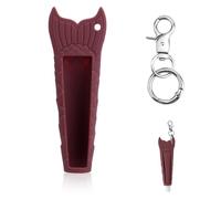 Tinoaly Lip Balm Holder Keychain, Portable Silicone Lip Balm Protective Case with Key Chain Lipgloss Gloss Cap Charms Compatible with Summer Fridays (Brown Sugar Pure Color)