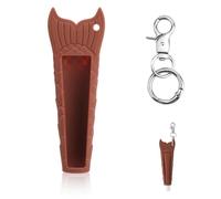 Tinoaly Lip Balm Holder Keychain, Portable Silicone Lip Balm Protective Case with Key Chain Lipgloss Gloss Cap Charms Compatible with Summer Fridays (Iced Coffee Pure Color)