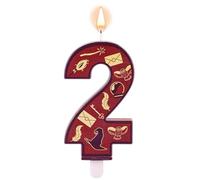 Tinoaly Magic Theme Number Candle, Wizard Hat, Magic Wand Owl Film Theme Birthday Number Candle, Unscented, White, 7.1cm/2.8in, 1 Pack