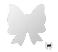 Tinoaly Magnetic Locker Mirror, 15 x 15 cm Bowknot Shape Makeup Mirror with Magnetic Backing Acrylic Magnet Makeup Mirror Frameless Magnetic Glass Mirror for Women School Office Home