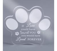 Tinoaly Paw Crystal Pet Memorial Ornament, 4.3x3.7in Loss of Dog Cat Sympathy Claw Gifts Acrylic Puppy Kitten Passing Away Remembrance Keepsake Supplies