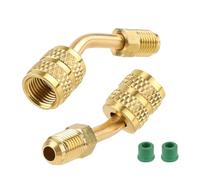 Tinoaly R410a Adapter Connector for Mini Split System, 5/16in Female 1/4in Male Flare Charging Vacuum Port Hose Adapter With Thimble for Air Conditioners Refrigeration Valve HVAC Service