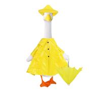 Tinoaly Raincoat Porch Goose Outfits, Waterproof Cement Goose Clothes Patio Concrete Statue Costume with Umbrella & Hat for Outdoor Lawn Garden Yard Decor (Yellow)