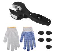 Tinoaly Ratcheting Tubing Cutter, 5/16"-1-1/8" 2 in 1 Compact Pipe Cutter with 5pcs Replacement Blades and Gloves Practical Tools for Rigid Tube Hose PPR PVC Metal Stainless Steel Copper Aluminium
