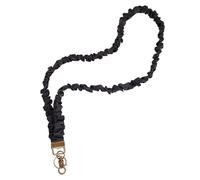 Tinoaly Scrunchie Lanyard for ID Badges, Retractable Stretchy Lanyard with Clip Soft Elastic Keychain Card Holder for Teachers Nurses Doctor (Black)