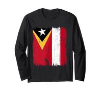 Tinor-Leste Austria Half Flag East Timor Austrian Heritage Long Sleeve T-Shirt
