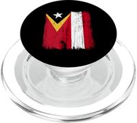 Tinor-Leste Austria Half Flag East Timor Austrian Heritage PopSockets PopGrip for MagSafe