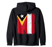 Tinor-Leste Austria Half Flag East Timor Austrian Heritage Zip Hoodie