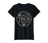 Tinos Greece Night Sail Moonlight Coastal View Value Graphic T-Shirt, Women, Black, S