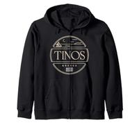 Tinos Greece Night Sail Moonlight Coastal View Zip Hoodie