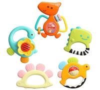 TINOTEEN Baby Rattles Toys Set, 5Pcs Teether Shaker Grab Spin Rattle Toy for 3 6 9 12 18 Month Babies Infant Newborn…