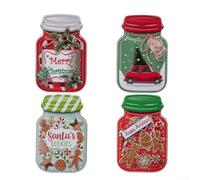 Tinplate Christmas Candy Box, Iron Cookie Tins Metal Decorative Present Box for Holiday Treats Weddings Birthdays Easter Christmas (10.6x8.8x5.2 cm)