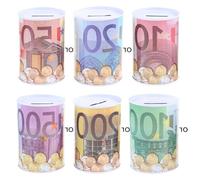 Tinplate Cylinder Piggy Banks Euro Dollar Picture Box Household Saving Money Boxes Home Storage Organizers Money Box
