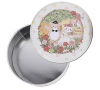 Tinplate Gift Box for Cookies, Candy and Small Snacks | White Festive Print, for Portable, Food Safe Sturdy Packaging Holiday Party Favor Friends Boys and Girls