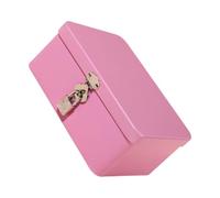 Tinplate Lockable Storage Box, Front Latch Organizer with Compact Profile for Desk Dresser Shelf Dorm Essentials Small Metal Box Tinplate Organizer Desk Storage Tin Accessory Holder Dorm Dresser Shelf