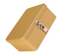 Tinplate Lockable Storage Box, Front Latch Organizer with Compact Profile for Desk Dresser Shelf Dorm Essentials Small Metal Box Tinplate Organizer Desk Storage Tin Accessory Holder Dorm Dresser Shelf