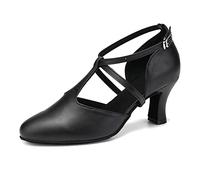 TINRYMX Latin Dance Shoes for Women Salsa Tango Character Ballroom Dance Shoes,Black-6CM-6.5UK