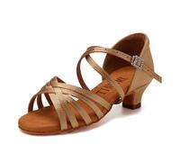 TINRYMX Latin Dance Shoes Girls Satin Dance Shoes Practice Tango Salsa Ballroom Dance Shoes,UK 12