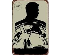 TINSAEGE Metal Tin Sign 007 James Bond | Decorative Signs and Plaques for Your Home Bar, Club, or Wall Decor - 8 x 12 inches