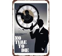 TINSAEGE Metal Tin Sign James Bond No Time To Die | Decorative Signs and Plaques for Your Home Bar, Club, or Wall Decor - 8 x 12 inches