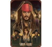 TINSAEGE Metal Tin Sign Pirates of the Caribbean - On Stranger Tides | Decorative Signs and Plaques for Your Home Bar, Club, or Wall Decor - 8 x 12 inches