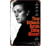 TINSAEGE Metal Tin Sign Three Billboards outside Ebbing Missouri | Decorative Signs and Plaques for Your Home Bar, Club, or Wall Decor - 8 x 12 inches