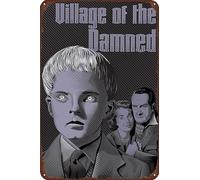 TINSAEGE Metal Tin Sign Village of the Damned | Decorative Signs and Plaques for Your Home Bar, Club, or Wall Decor - 8 x 12 inches