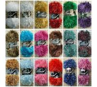 Tinsel Chunky Yarn, 12 Balls, King Cole Assorted Colour Pack