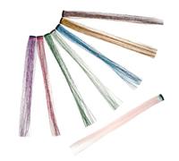 Tinsel Extensions Horse Mane and Tail Clip Sparkling Shine 8pcs | High Temperature Wire, Quick Installation and Removal, Unicorn Styling, Themed Weddings and Celebrations Random Color