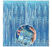 Tinsel Foil Fringe Curtains Wavy Backdrop for Parties Sparkle Metallic Wavy Foil Fringe Backdrop Curtain for Party Decorations Photo Booth Props for Birthday Graduation Wedding