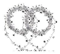 Tinsel Garland 2 Pack 7.5M Silver Star Shaped Tinsel Wire Garland for Christmas Trees Holiday Decorations - Star