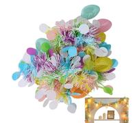 Tinsel Garland for Easter | LED Light Up Hangable - Tinsel Garland Easter Foil Decoration,for Window Porch Wall Arch Stair Railings Ceiling Classroom Party Birthday