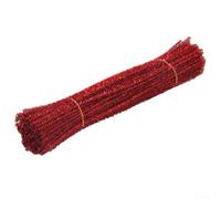 Tinsel Sparkle Pipe Cleaners 100 Pack Chenille Craft Stems Polyester Material for Creative Craft Use and Holiday Arts (red)