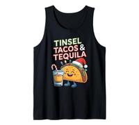 Tinsel Tacos & Tequila Funny Christmas Tank Top