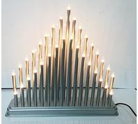 TINSEL TIME SILVER CANDLE BRIDGE WITH 33 CLEAR LIGHTS CHRISTMAS DECORATION XMAS WINDOW DECORATION xm 5290