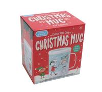 RMS International Colour Your Own Christmas Mug - Reusable Plastic - Santa Design