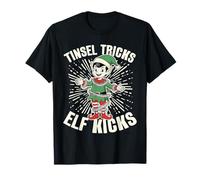 Tinsel Tricks Elf Kicks Funny Christmas T-Shirt