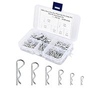 Tinsellns Cotter Pins Assortment Kit, Zinc Plated Carbon Steel R Clips, 100 Pcs, 6 Sizes, M1-M2.5, U-Shape, Hairpin, Silver